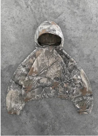 Women's Camouflage Streetwear Hoodie Pullover Long Sleeve Sweater